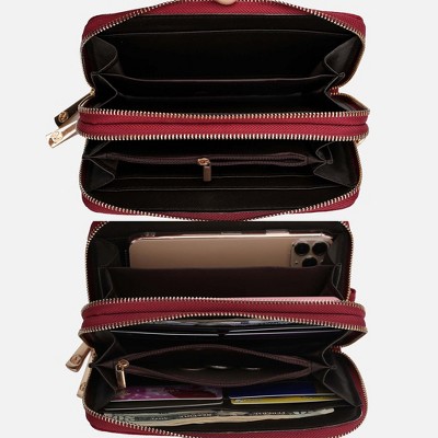 MKF Collection Large Wristlet Wallet, Lisbette Double Zip Signature | MKF Collection by Mia K – Red — фото 7