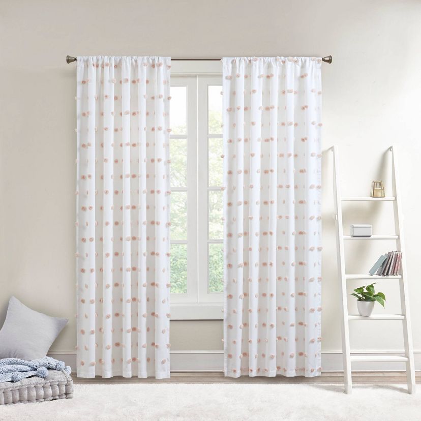 Ashley Pom Pom Sheer Curtain Panel Collection