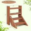 Costway 4-Tier Wood Small Flowerpot Holder Plant Stand for Multiple Succulents Patio - 3 of 4