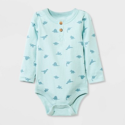 Image of Baby Long Sleeve Henley Bodysuit - Cat & Jack™ Blue 18M