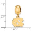 Black Bow Jewelry 14k Yellow Gold Plated Sterling Silver North Carolina Tar Heels NCAA Bead Charm - 3 of 4