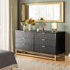 6 Drawer Dresser with Wide Storage, Wood Dresser Chest Organizer with Metal Legs - 2 of 4