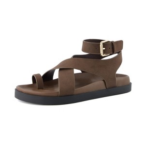 CUSHIONAIRE Women's Entry ankle wrap footbed sandal with +Comfort, Wide Widths Available - 1 of 4