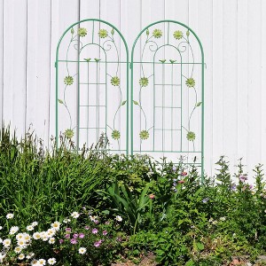 2 Pack Metal Garden Trellis for Climbing Plants,Plant Support Climbing Vines and Flowers Stands, Iron Decorative Plant Trellis for Outdoor Patio - 1 of 4