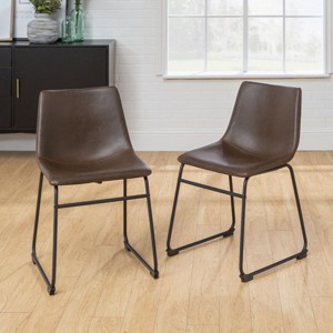 Quality Faux Leather Dining Chair Set Of 2-Cuddlewood - 1 of 4