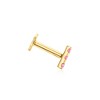 Pure Collection by Ross-Simons Pink Sapphire Bar Flat-Back Stud Earrings in 14kt Yellow Gold - 3 of 4