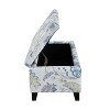 Christopher Knight Home Kayden Contemporary Wood Upholstered Storage Ottoman Blue Flower - 4 of 4