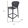 HomeRoots Set of Four 30" Dark Gray Heavy Duty Plastic Low Back Bar Height Bar Chairs - 3 of 4