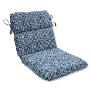 Outdoor/Indoor Herringbone Rounded Corners Chair Cushion - Pillow Perfect - 1 of 2