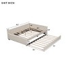 Upholstered Bed Frame with Trundle, Linen Fabric Wood Platform Bed with USB Charging Port - Baofuwish - 4 of 4
