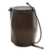 FCMP Outdoor 50-Gallon BPA Free Flat Back Home Rain Catcher Water Storage Collection Barrel for Watering Outdoor Plants & Gardens, Brown (3 Pack) - 2 of 4