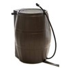 FCMP Outdoor 50-Gallon BPA Free Flat Back Home Rain Catcher Water Storage Collection Barrel for Watering Outdoor Plants & Gardens, Brown (3 Pack) - image 2 of 4