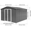 Coolbibila-10Ftx12Ft Storage Sheds, Tool Sheds With Sturdy Aluminum Frames, Metal Sheds With Durable Vents And Customizable Door - 4 of 4