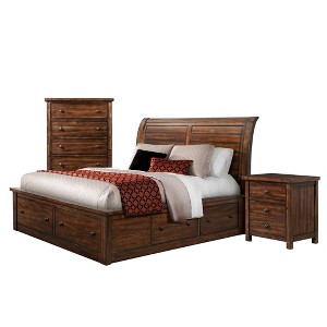 3pc King Danner Storage Bedroom Set Warm Cinnamon - Picket House Furnishings