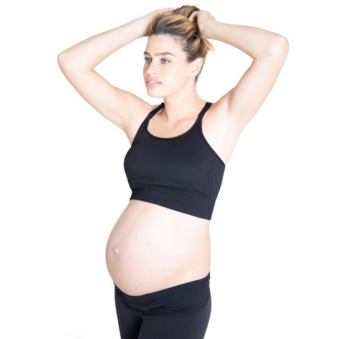 Maternity Ingrid & Isabel Seamless Active Nursing Sports Bra Black XL