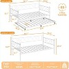 Daybed with Trundle Twin Metal Frame: Space Saving Design with Headboard & Steel Slat Support - for Bedroom, Living Room, Guest Room - 4 of 4