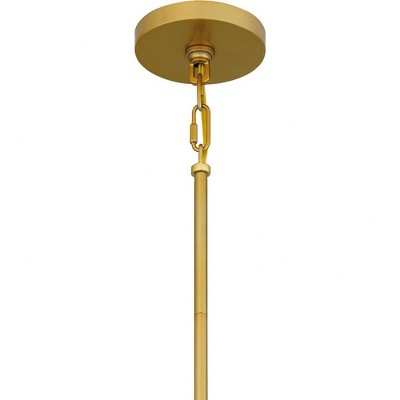 Matte Black and Gold 28" Steel Quatrefoil Chandelier