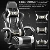 KERDOM Gaming Chair, Computer Chair with footrest and Lumbar Support,Black-White - 3 of 4