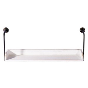 VIP Wood 25 in. White Wall Shelf with Pipe Style Holders - 1 of 4