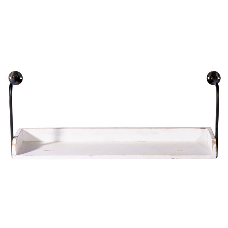 VIP Metal 25 in. White Wall Shelf with Pipe Style Holders, 1 of 4