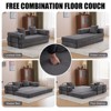 Flannel Convertible Floor Sofa Bed - Comfortable Futon Couch with Pillow Back Support and Armrests for Living Room & Bedroom - 4 of 4
