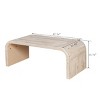 Farmhouse Vintage Crafts Coffee Table,Leisure Living Room Coffee Table with MDF Tabletop,Curved Art Deco Design Wood Coffee Table-Coolbibila - 4 of 4