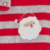 Carter's Just One You® Toddler Boys' 2pk Snug Fit Christmas Striped Santa Long Sleeve Fleece Footed Pajama - Green/Red - 3 of 4