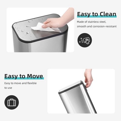 30 Liter Silver Stainless Steel Pedal Trash Can