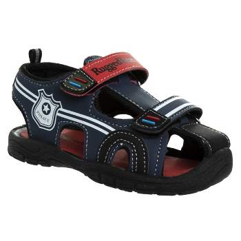 Rugged Bear Boys' Toddler Closed Toe Officer and Fireman Theme Active Sport Sandals with Adjustable Hook-and-Loop Closure (Toddler)