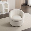 31'' Teddy Fabric Barrel Swivel Accent Chair with Metal Base, Plush Cushion and Rounded Back for Living Room - 3 of 4