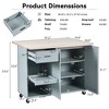 PAGED Kitchen Island with Foldable Counter Top, Versatile Rolling Kitchen Cart with Slide-Out Shelf, Towel Rack and Drawer for Kitchen - 3 of 4