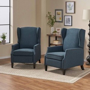 Set of 2 Wescott Contemporary Fabric Recliners - Christopher Knight Home - 1 of 4