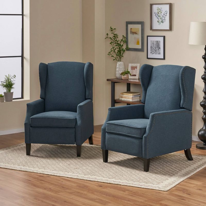 Set of 2 Wescott Contemporary Fabric Recliners - Christopher Knight Home, 3 of 17