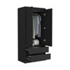 SEVOBAL Armoires 2 Drawer Armoire with Double Doors Hanging Rod and Spacious Storage for Bedroom Storage, Black, 31.5"*20.5"*70.9" - 2 of 4