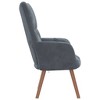 vidaXL Dark Gray Velvet Relaxing Accent Chair - Modern Design with Wood Legs - Gray - 4 of 4