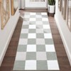 Washable Modern Checkered Plaid Rug Non Slip Low Pile Rug Soft Geometric Throw Floor Cover Foldable Indoor Carpet for Living Room Bedroom Playroom - 2 of 4