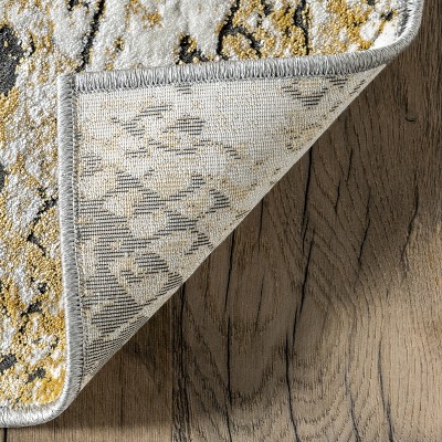 Modern Beige 8' x 10' Synthetic Snake Pattern Area Rug