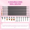 Saviland 6-Piece Dual-End Nail Art Tools: Dotting Pens & Liner Brushes for Gel Polish Designs - Essential Detail Kit (Black)​. - 2 of 4