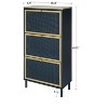 NicBex Freestanding 3 Metal Door Shoe Cabinet with 3 Flip Drawers and Metal Base for Hallway,Living Room and Entryway - 3 of 4