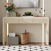 Modern Console Table with Storage Drawers, Farmhouse Entryway Table with Curved Edge for Hallway, Living Room, or Office – The Pop Home - 2 of 4