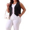 Agnes Orinda Women's Plus Size Sleeveless V-neck Button Down Fashion Vests - 2 of 4