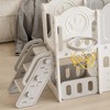 NAYSAYE Playground Slide Toddler Activity Center with Swing and Basketball Hoop for Indoor Outdoor Play, Gray and Ivory, 64.96"*44.09"*50.26" - 4 of 4