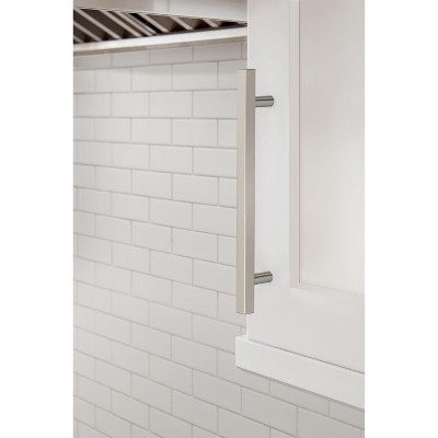 Satin Nickel Brushed Modern Bar Pulls with Mounting Hardware, 10 Pack