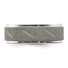 Black Bow Jewelry Men's 8mm Stainless Steel Stone Finish Diagonal Grooved Ridged Band - 3 of 4