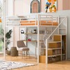 Whisen Full Size Metal Loft Bed with Wardrobe, Desk, Storage Shelves - 2 of 4