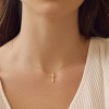 Bearfruit Jewelry Sterling Silver 18K Gold Plated Ariel Cross Necklace - 3 of 4