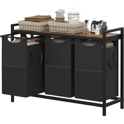 Heybly Laundry Hampers, 3 × 12.5 Gal Laundry Basket with Large Desktop Sorter for Laundry Room organization