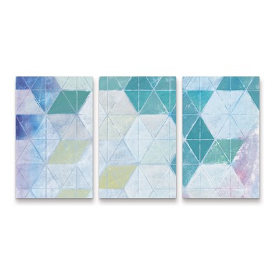 Trademark Fine Art Kathrine Lovell Disappearing Triangles 3 Piece Panel Set Art