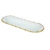 HomeRoots 18" Clear and Gold Oval Crystal Serving Tray - 4 of 4