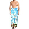 HAPPY BAY Men's Pareo Swimwear Cover Up Wrap Beach Lava Lava Summer Long Vacation Sarongs Hawaiian Sarong For Men One Size Blue, Floral - 2 of 4